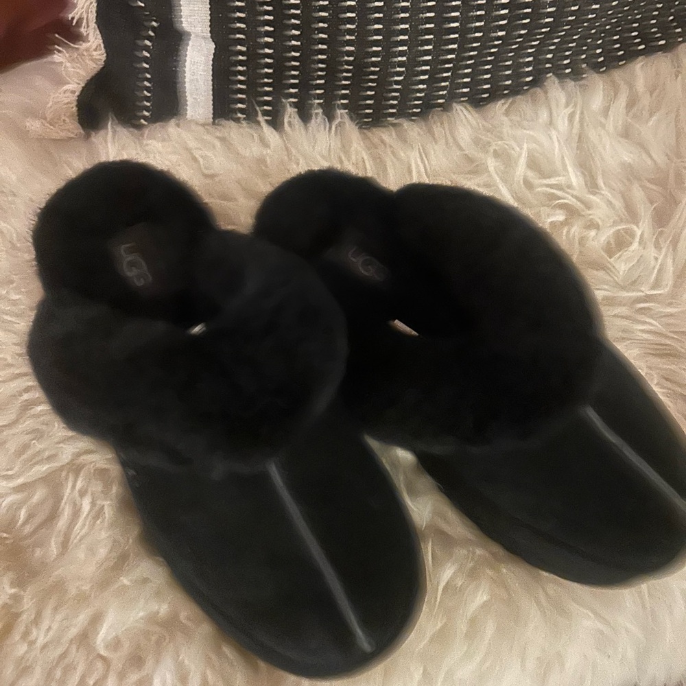 UGG Dark Shearling Slippers